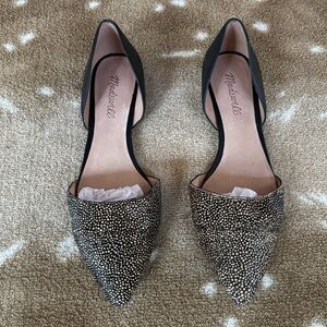 Madewell D’ Orsay Pointed Flats-Dotted Calf Hair